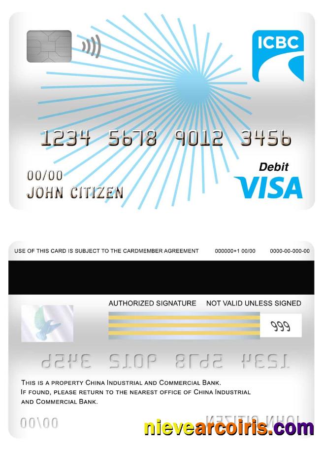 China Industrial and Commercial bank visa debit card